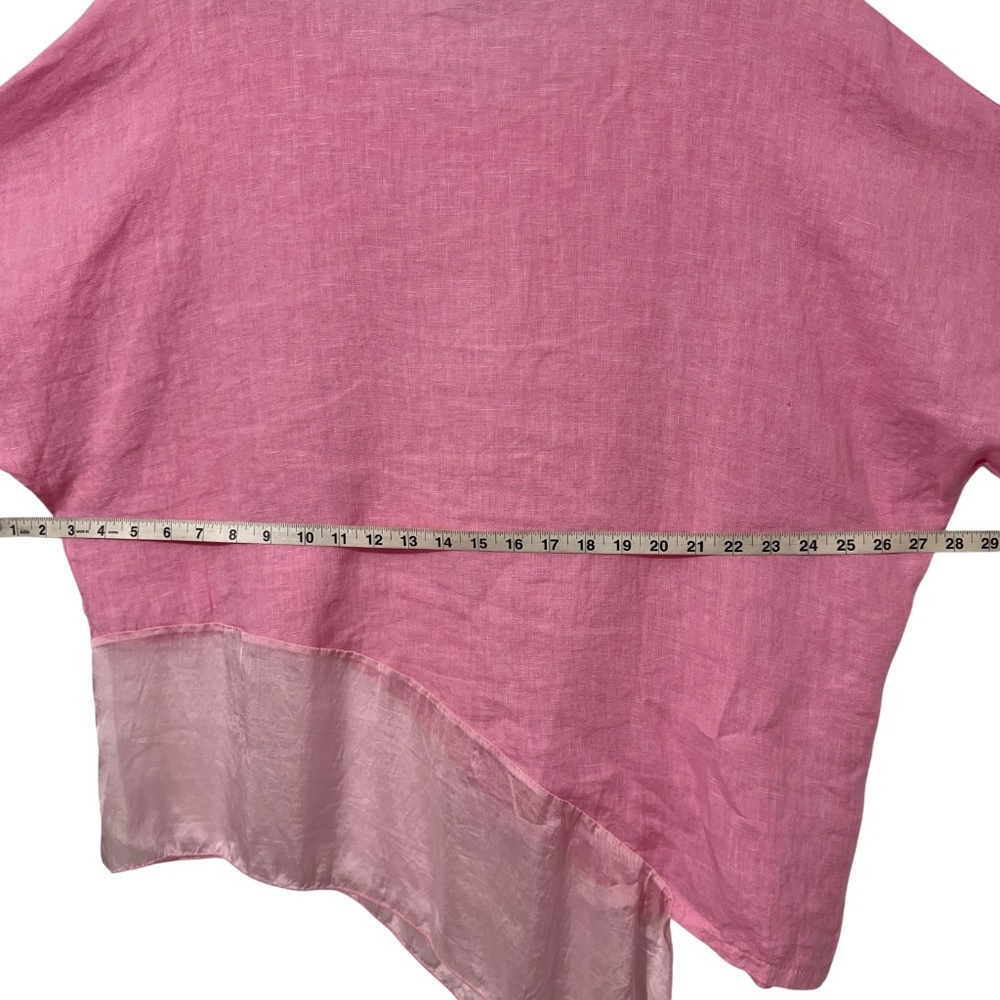 Free for Humanity Womens Italian Linen Asymmetric Top OS Casual - Picture 5 of 6